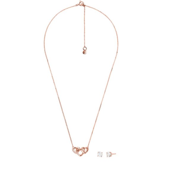 Michael Kors 14K Rose Gold-Plated Sterling Silver Heart Trio Set - Picture 2 of 7